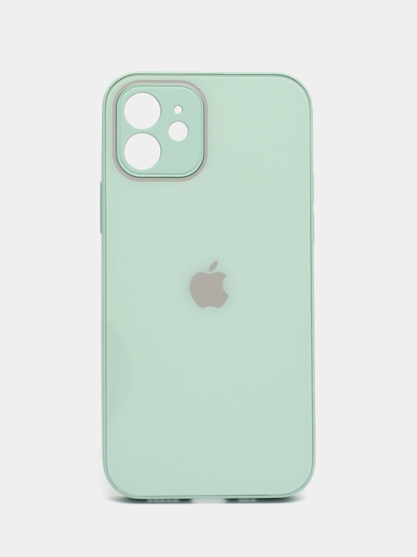 Чехол силиконовый для iPhone 12, со стеклянной панелью