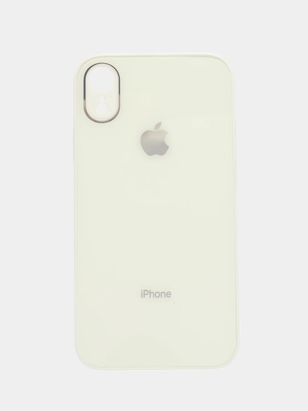 Белый чехол для iPhone XR, со стеклянной панелью и защитой камеры