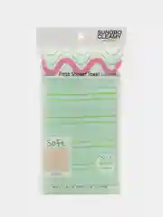 Зеленый мочалка для душа нейлоновая SB CLEAN&BEAUTY (28х100) Fresh Shower Towel, 1шт