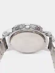 Серебряный мужские наручные часы, с кварцевым механизмом и хронографом