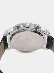 Серый металлик мужские наручные часы, с кварцевым механизмом и хронографом