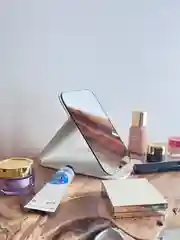 Белый зеркало для макияжа настольное складное в чехле, дорожное, большое для путешествий