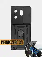 Чехол Infinix Zero 30 4G / Зеро 30 4Г противоударный, с металлической подставкой кольцом