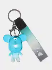Серебряный брелок для ключей, рюкзака, сумки, телефона, автомобиля, "Мишка", с ремешком