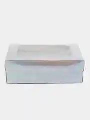 Серебряный коробка голография с окном 26*20*8см 2014-2М