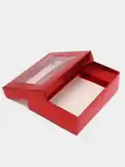 Алый коробка голография с окном 26*20*8см 2014-2М