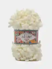 Молочный пряжа плюшевая турецкая Alize Puffy Fine ( с маленькими петлями) 1 шт