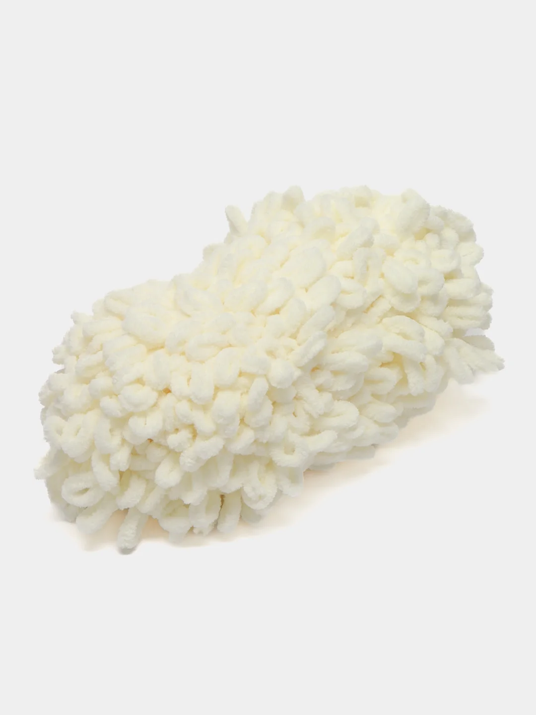 Молочный пряжа плюшевая турецкая Alize Puffy Fine ( с маленькими петлями) 1 шт