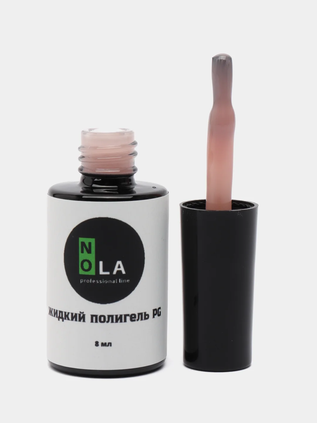 Бежевый жидкий полигель акригель с кисточкой в бутыльке наращивание Liquid Polygel