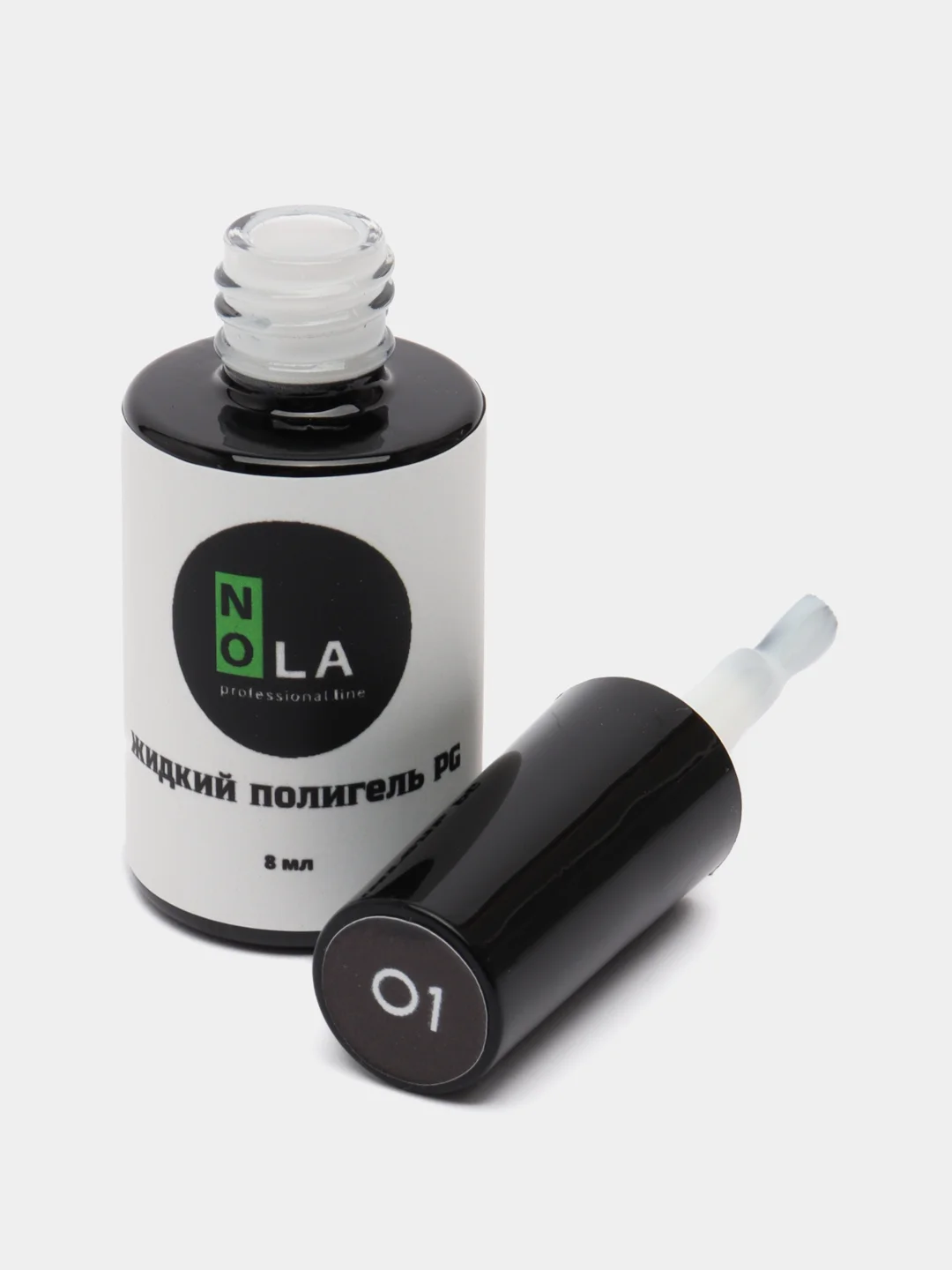 Белый жидкий полигель акригель с кисточкой в бутыльке наращивание Liquid Polygel