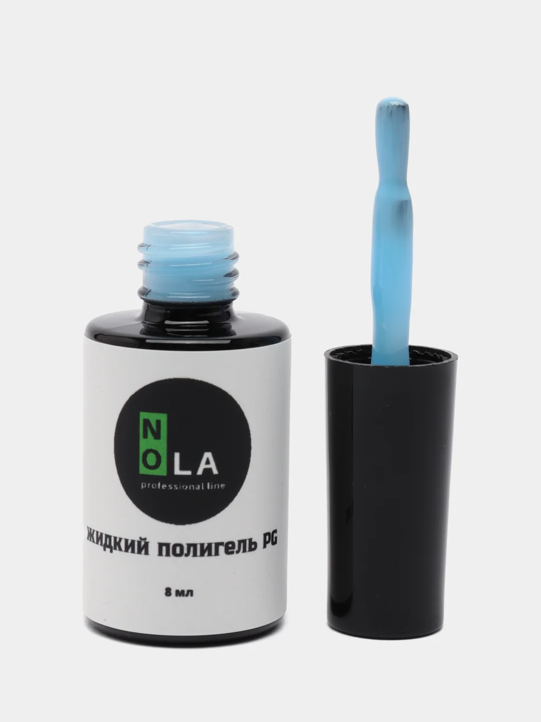 Голубой жидкий полигель акригель с кисточкой в бутыльке наращивание Liquid Polygel
