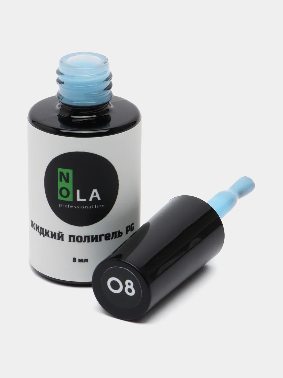 Голубой жидкий полигель акригель с кисточкой в бутыльке наращивание Liquid Polygel