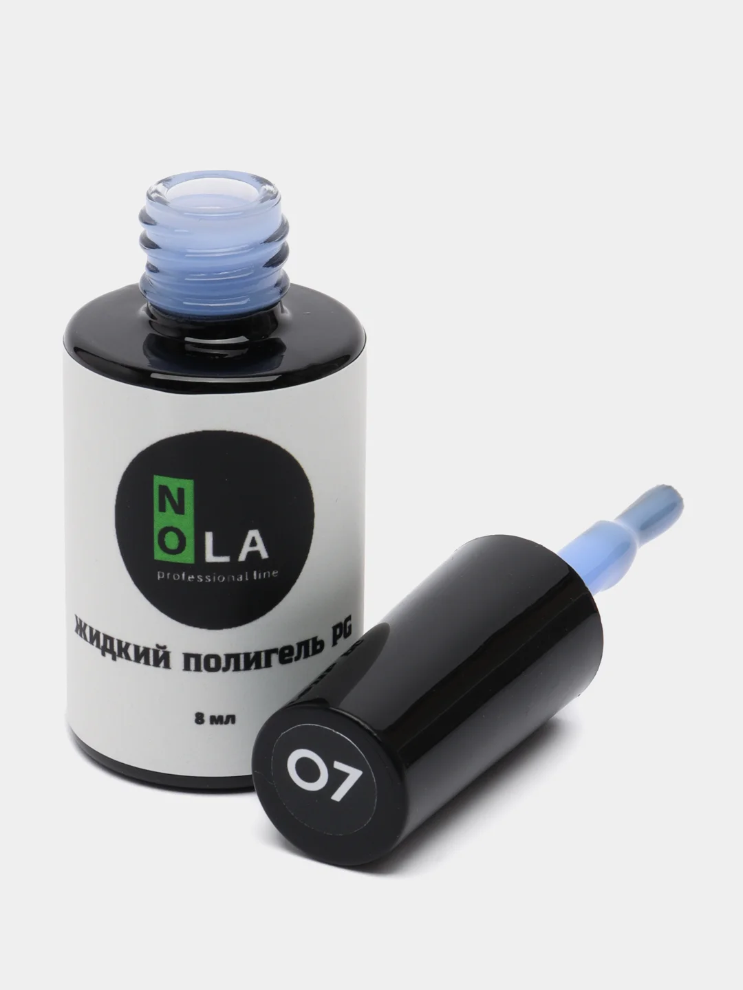 Лазурный жидкий полигель акригель с кисточкой в бутыльке наращивание Liquid Polygel