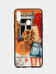 Горчичный чехол на Samsung A20S, из стекла