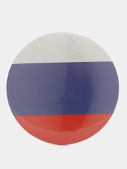 Значок Россия с госсимволикой. Триколор. Флаг России. Георгиевская лента. Патриот