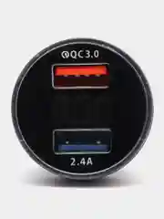 Синий автомобильный вольтметр в прикуриватель для авто машины USB зарядка