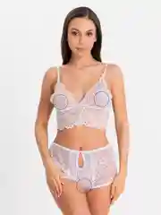 Белый комплект кружевного нижнего белья