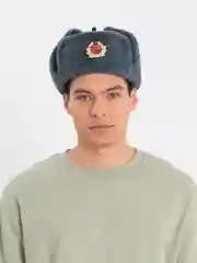 Серый меланж шапки Ушанки/ Будёновка/ Солдатская/ Ушанка (Разные цвета) с кокардой, СССР, РФ