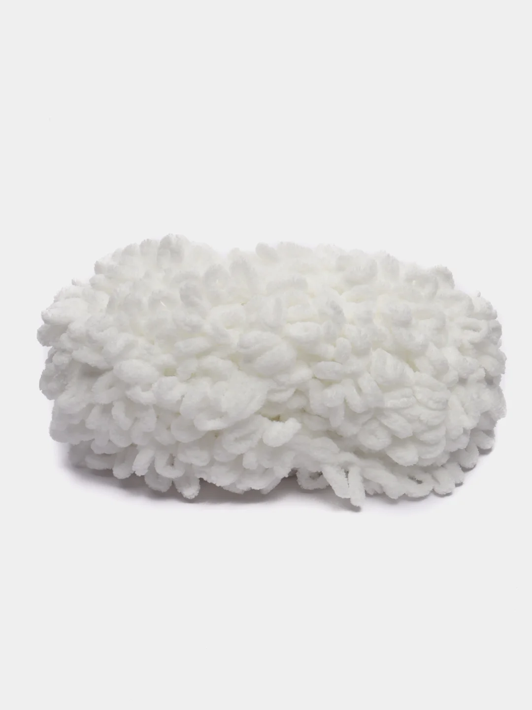 Белый пряжа плюшевая турецкая Alize Puffy Fine ( с маленькими петлями) 1 шт