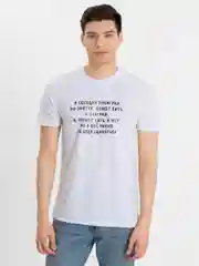 Желтый белая футболка с принтом, унисекс