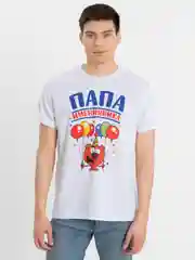 Белый футболка CoolPodarok "Папа именинника"