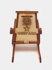 Светло-жёлтый подарок на 23 февраля: сувенир-подставка под зубочистки"Пушка"