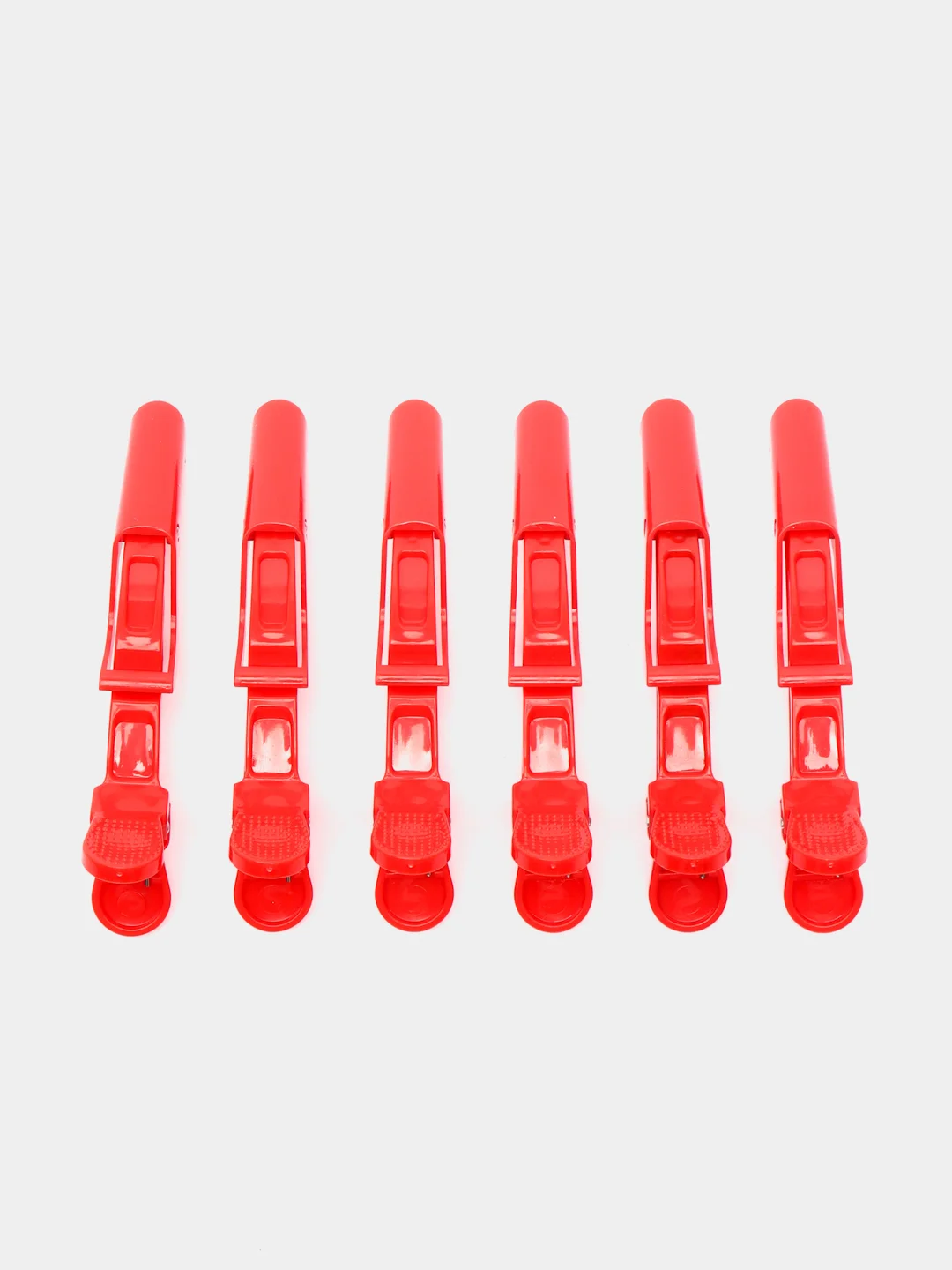 Красный зажимы парикмахерские 6шт "KLEVER", 11,2*1,5см