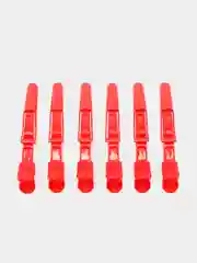 Красный зажимы парикмахерские 6шт "KLEVER", 11,2*1,5см