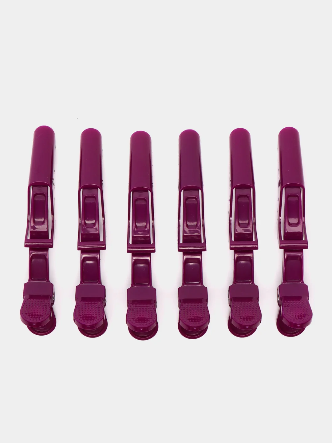 Фиолетовый зажимы парикмахерские 6шт "KLEVER", 11,2*1,5см