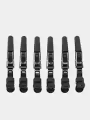 Черный зажимы парикмахерские 6шт "KLEVER", 11,2*1,5см