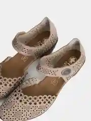 Бежевый туфли летние женские Rieker из натуральной кожи