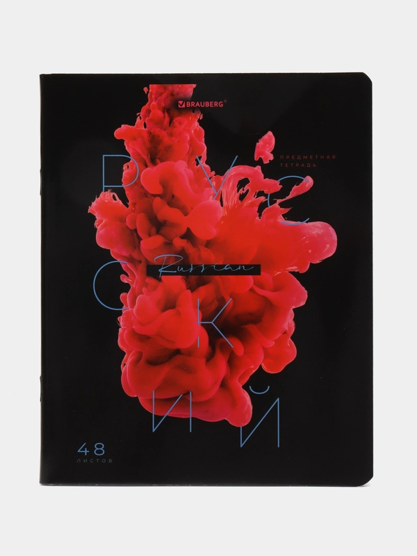 Тетрадь 48 листов в клетку предметная для школы, русский язык, Brauberg Pigment, 404767