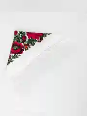 Мятный женский русский платок, с бахромой