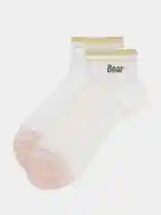 Белый женские короткие носки с перфорацией