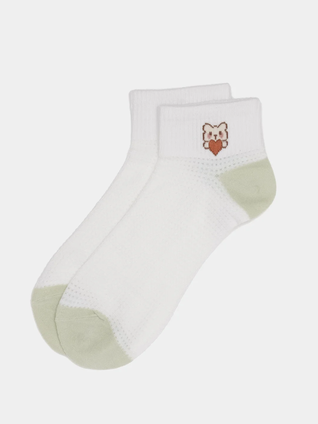 Лайм женские короткие носки с перфорацией