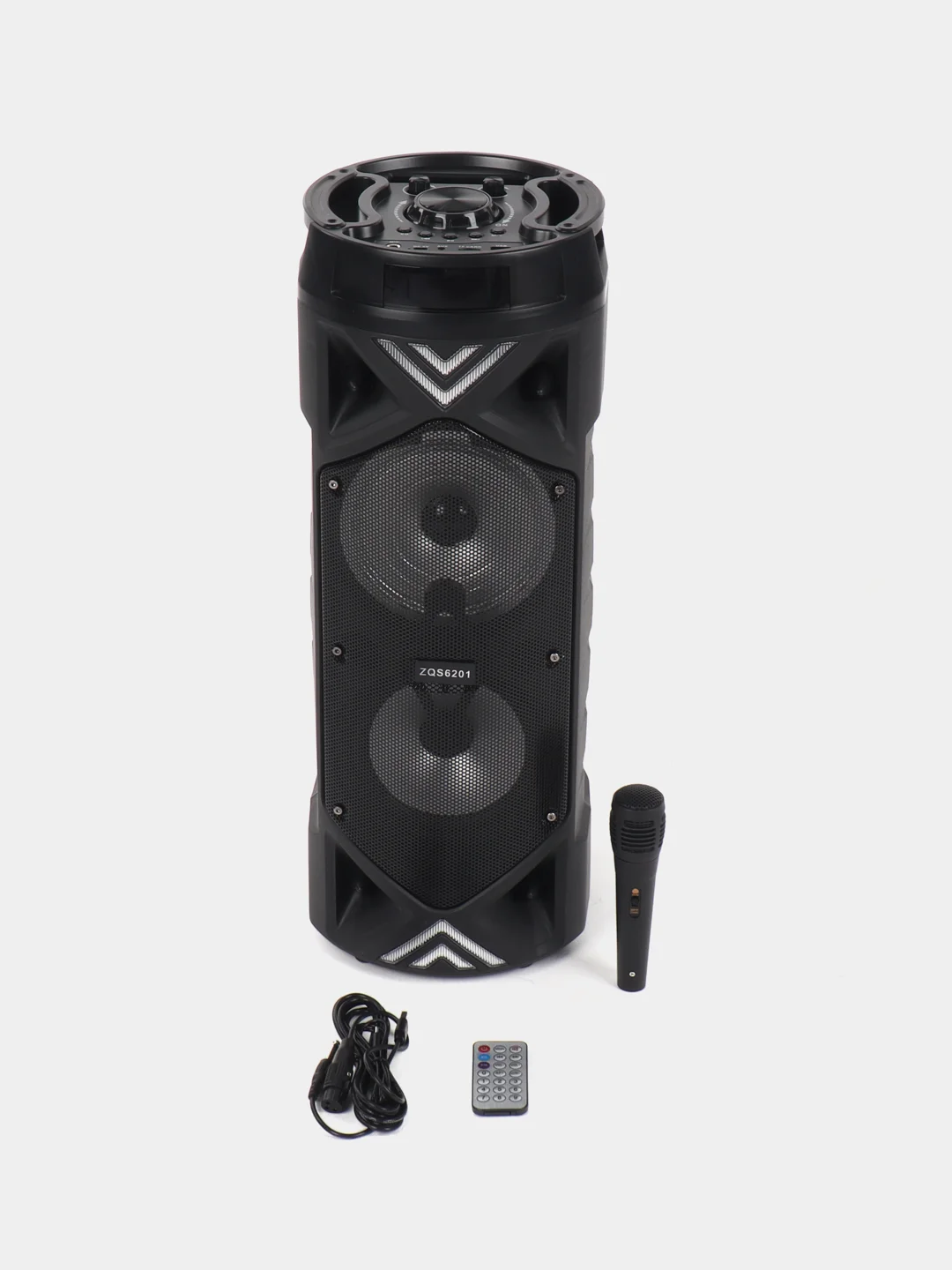 Колонка беспроводная Bluetooth с подсветкой ZQS-6201 30Вт (USB/SD/AUX/FM) + микрофон