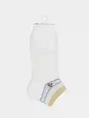 Белый женские короткие носки с перфорацией