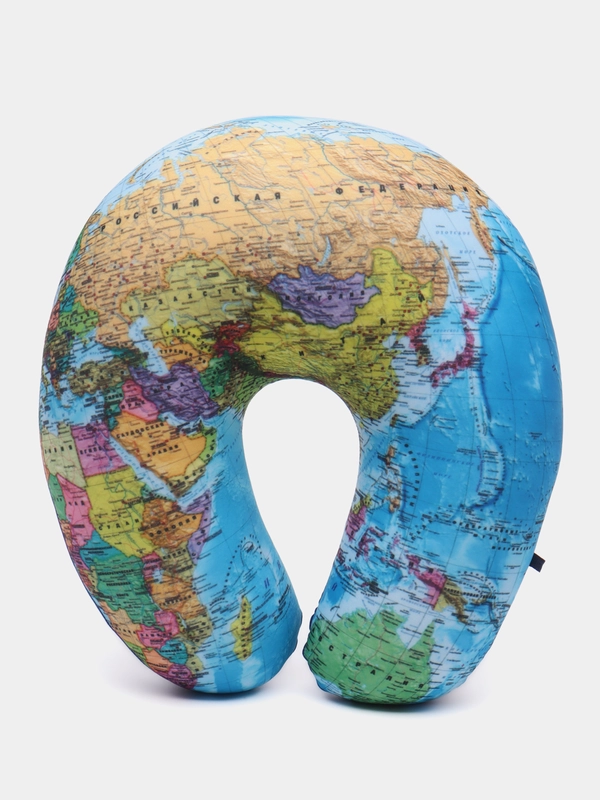 Подголовник антистресс "World map" для путешествий 30х30 см