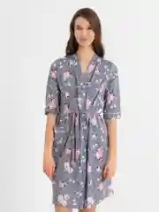 Серый халат с поясом