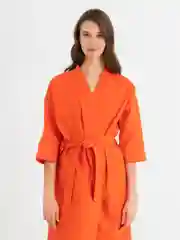 Коралловый халат вафельный, унисекс