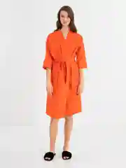 Коралловый халат вафельный, унисекс
