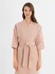 Бежевый халат вафельный, унисекс