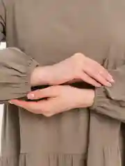 Хаки платье хлопок-лен, рукава фонарик