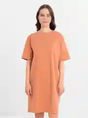 Карамельный платье-футболка Оversize однотонное, короткое