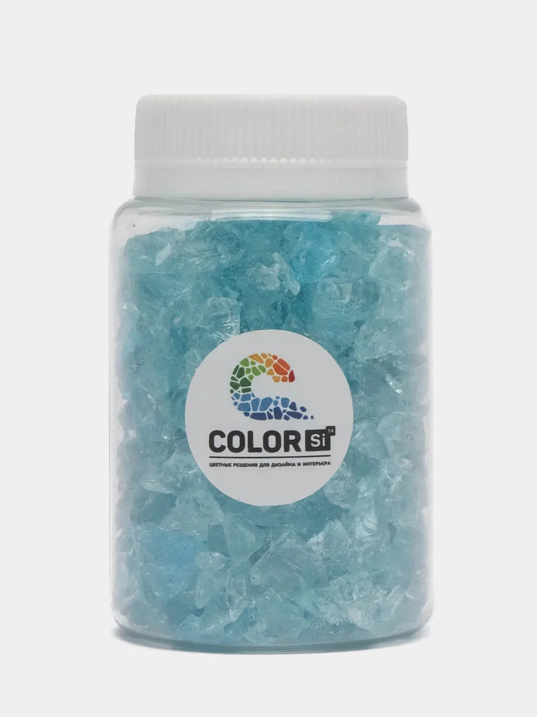 Голубой стеклянная крошка цветное битое стекло, 4-8 мм, COLOR SI