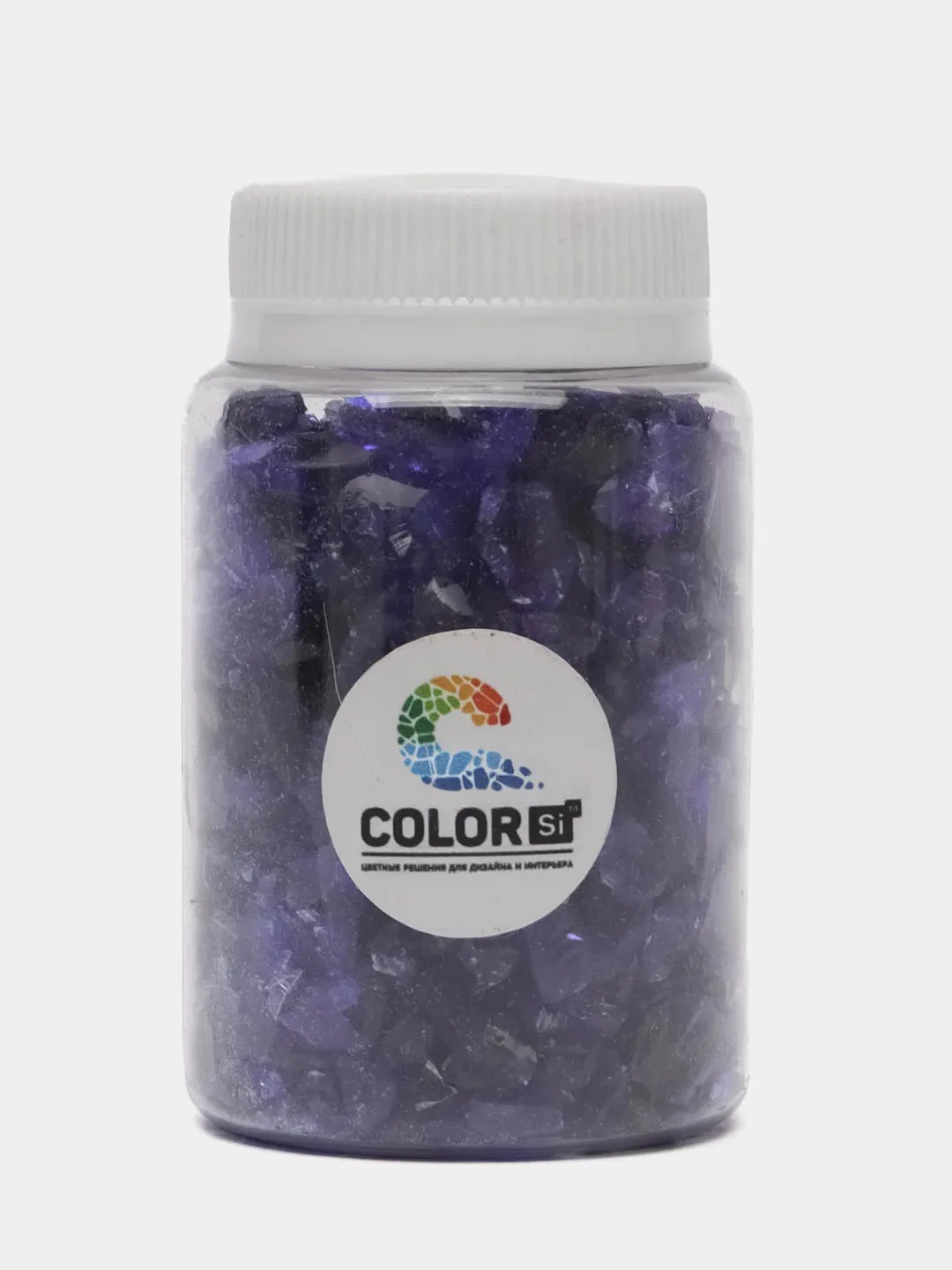 Синий стеклянная крошка цветное битое стекло, 4-8 мм, COLOR SI