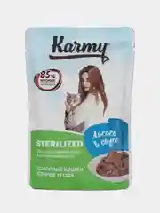 Karmy STERILIZED Лосось в соусе.  80 г. Корм для стерил.кошек и кастр.котов старше 1 года