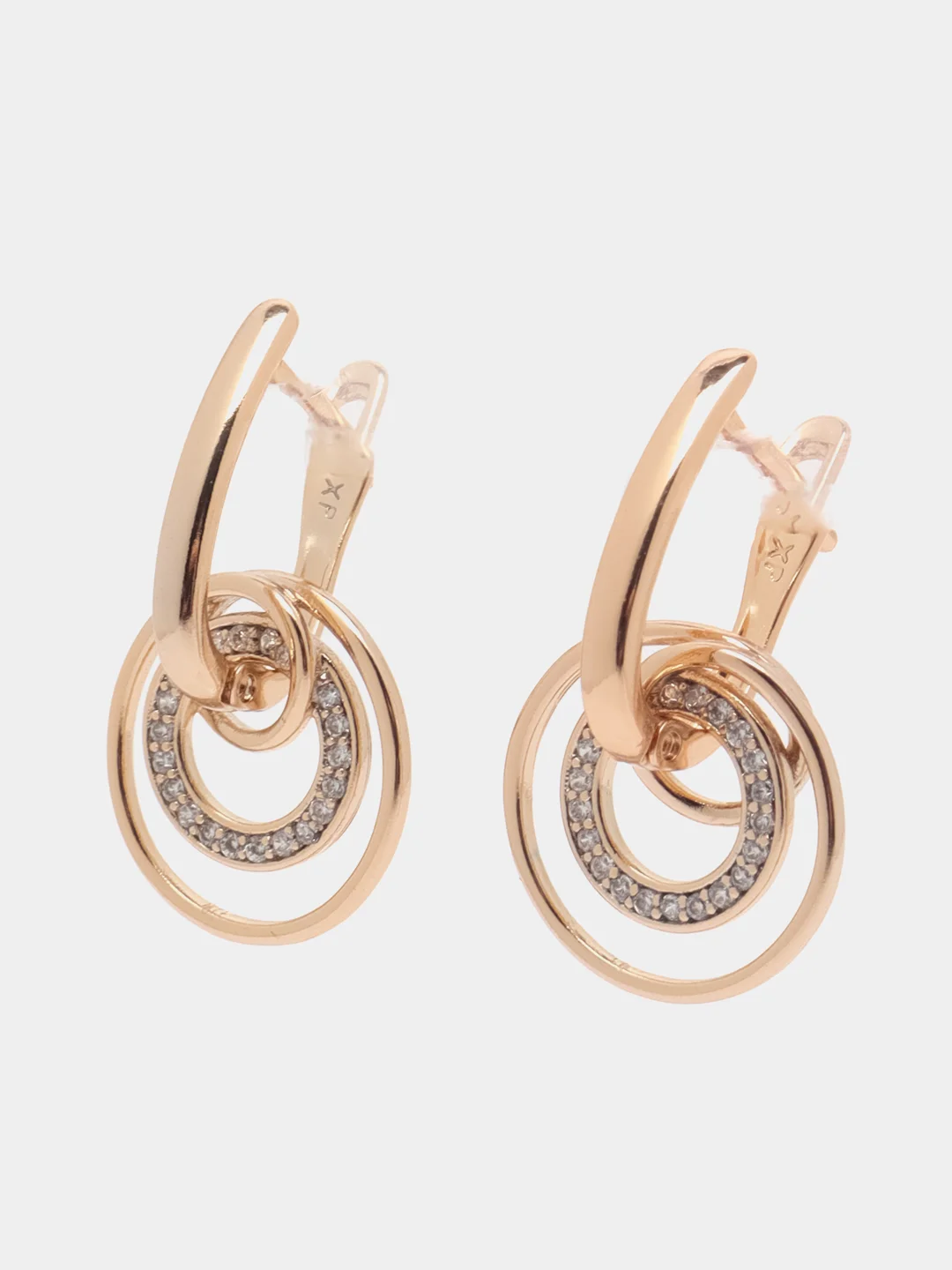 Серьги Xuping Jewelry с фианитами из гипоаллергенного медицинского сплава, позолота