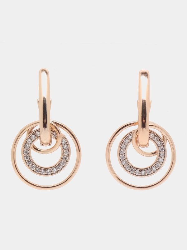 Серьги Xuping Jewelry с фианитами из гипоаллергенного медицинского сплава, позолота