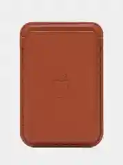 Коричневый картхолдер на магнитах MagSafe для iPhone Leather Wallet